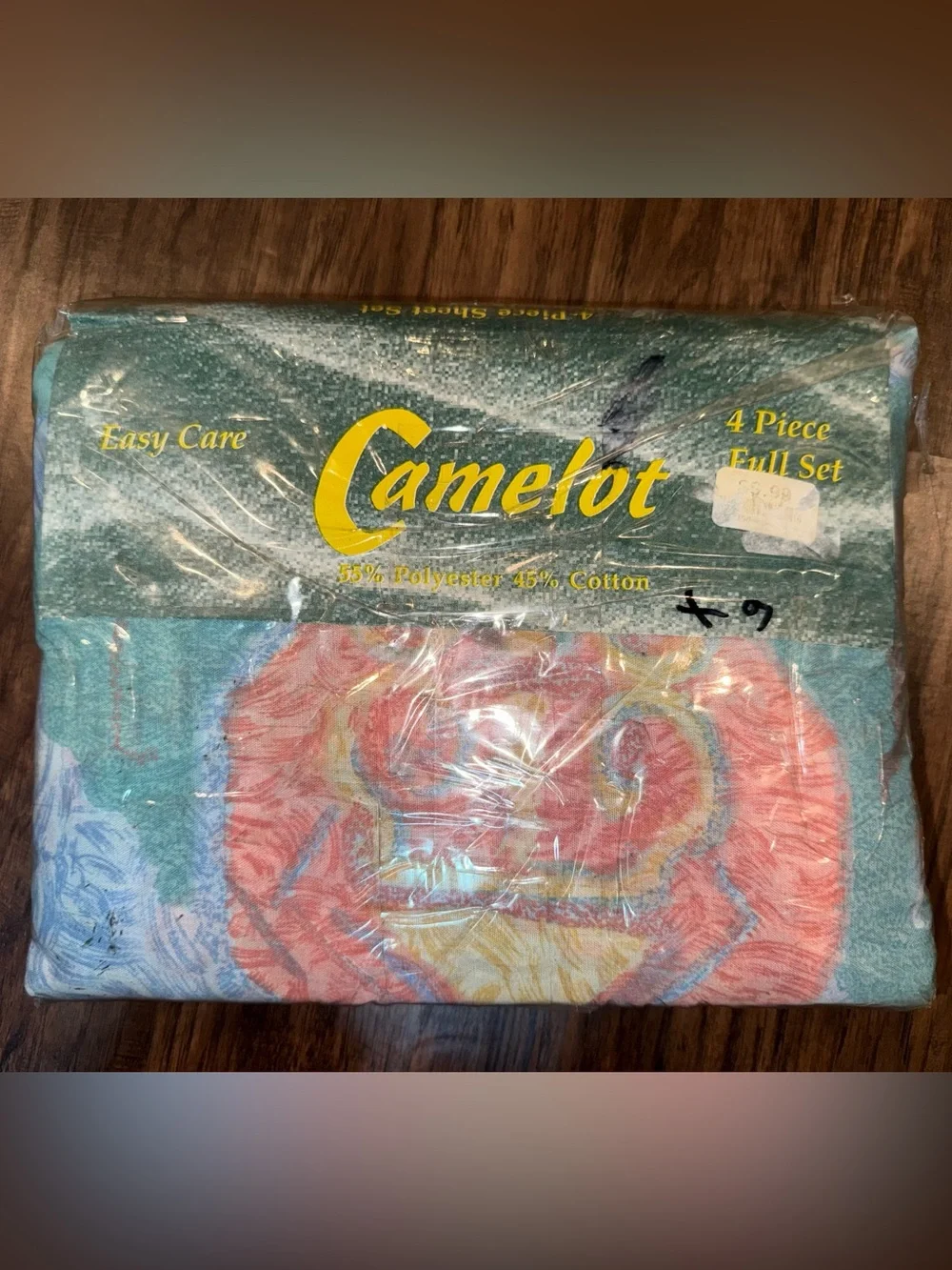 Camelot Vintage Full 4-Piece Sheet Set in Pink, Aqua & Cream